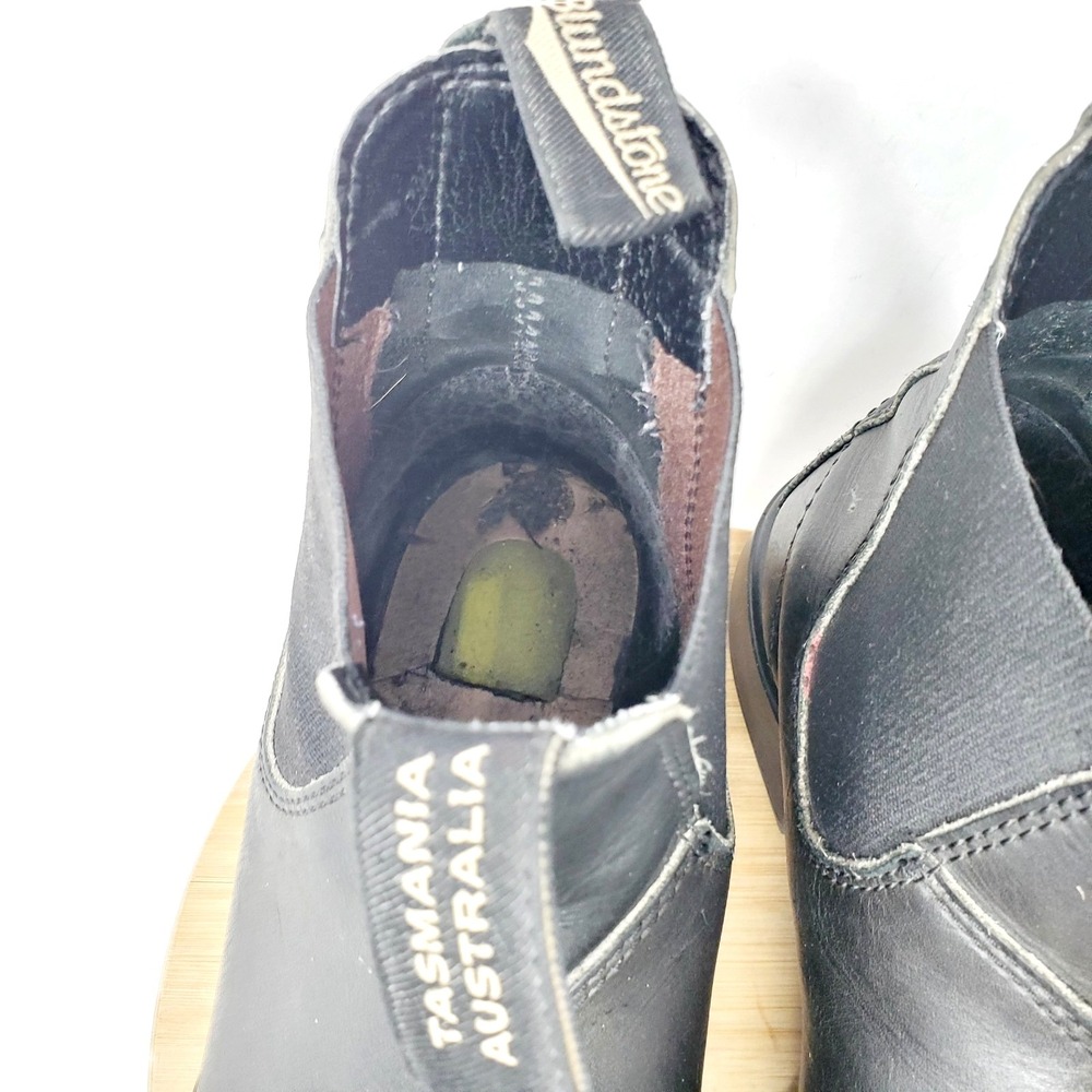 Blundstone Chelsea Boots Mens 8 Black Leather Casual Shoes Distressed - Picture 7 of 14